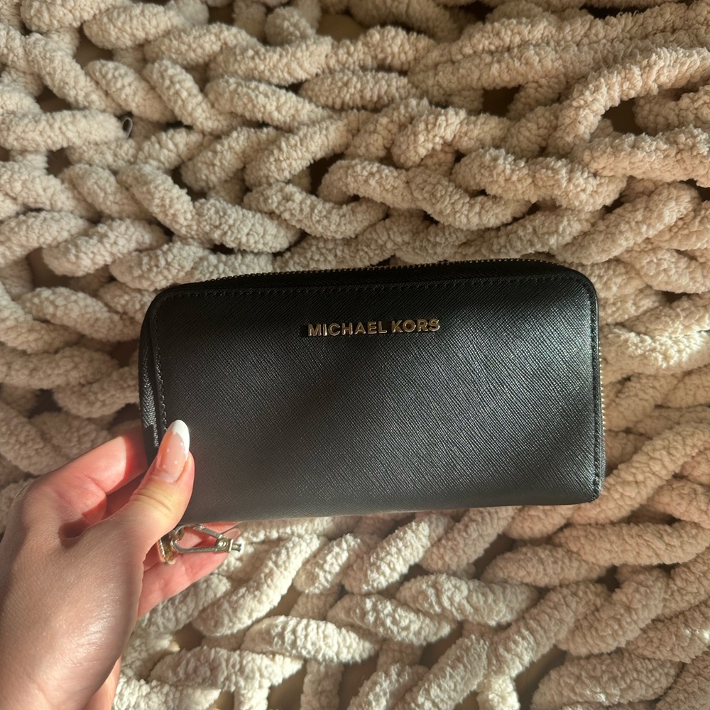 Michael Kors Black Zip-Around Wallet